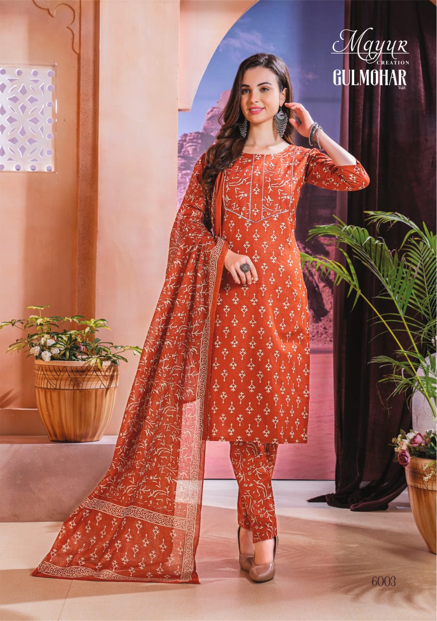 Gulmohar Vol 6 By Mayur Cotton Printed Dress Material Wholesale Online
